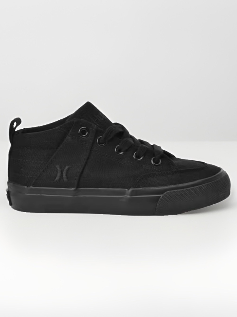 Hurley Roddy Black Canvas Big Kids Sneakers Sz 7 Low-Top Lace-Up Casual Shoes